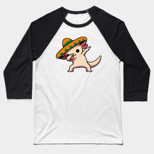 Cute Dabbing Axolotl Cinco De Mayo Baseball T-Shirt